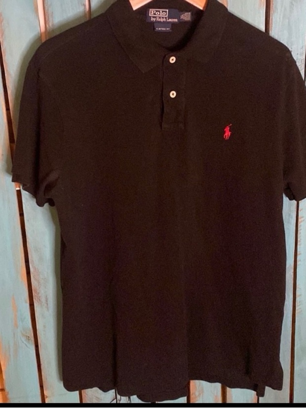Vintage 80s Polo by Ralph Lauren polo shirt size Large black with red polo pony